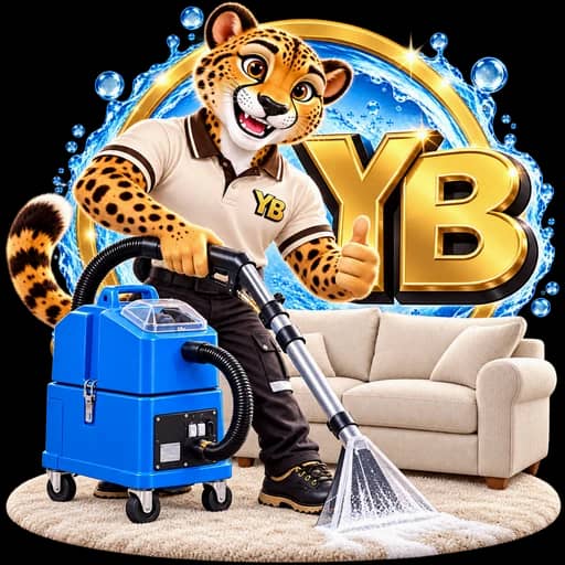 YB — צ׳יטה עם מכונת ניקוי, ספה ושטיח